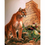 Teemantv&auml;rvimine Ristpiste t&auml;is&uuml;mmargune puur Tiger Cactus Teemanttikandid 20X30CM