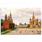 Maailmakuulsad maalilised kohad Kreml ja Basiiliku katedraal Teemantmaal Teemanttikandid 20X30CM