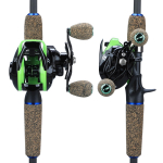 Bass Fishing Baitcasting Reel Topeltpiduris&uuml;steemiga rull 8KGMaxDrag 12+1BB 7.2:1 Kiire p&uuml;&uuml;girull Left Handle roheline