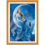 5D DIY Teemantmaal Liblikas Haldjas Kuu Teemantmaal Rhinestone Ristpistes Dekoratsioon 20X30CM