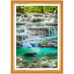 Tikandid Natural Stream Fish Scenery Pilt T&auml;ielik Rhinestone'i teemantmaal Ristpistes 20X30CM