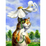 T&auml;ielik 5D teemantmaaling M&auml;nguline Little Tabby Cat teemanttikandid t&auml;ispistes ristpistes kodukaunistus K&auml;sitsi valmistatud kingitus 20x30cm