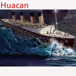 Huacan 5D DIY t&auml;isruudu puur Teemantmaal Ristpistes Titanic Tanker Teemanttikandid Mosaiikdekoor Full Square 25*30 cm