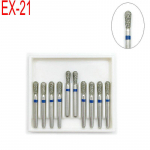 10 tk/karp Hambaravi 1,6 mm FG Teemantpuuriga puurikomplekt Sobib suure kiirusega k&auml;siinstrumentide poleerimiseks hambaravi laboriseadmetele EX-21