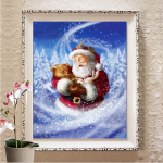 Looduskaunistused Teemantmaal 5D Isetegija tikandid Ristpistes Uks Rannamaastik K&auml;sitsi valmistatud kingitus Kodukaunistus Full Round 20X30CM