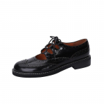 Naiste ehtsast nahast Oxfordi kingad &uuml;mmarguse varbaga Lady Lace Up Brogues Loafers vabaajajalatsid 34 must