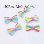 40 tk Mini Grosgrain lindiga kikilipsu aplikatsioonid lameda seljaga scrapbooking ornamnet plaastrid tarvikud isetegemise tarbed kirjud v&auml;rv
