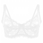 T&auml;ispitsist l&auml;bipaistev rinnahoidja Naiste &otilde;huke alustraat Bralette Push Up rinnahoidja aluspesu Suures suuruses tikandiga rinnahoidja 34BC valge