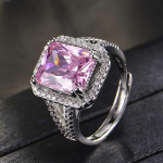 SACE GEMS Klassikaline vasesulamist tsirkoonist s&otilde;rmus Naiste ehted Pulmalubaduse peokingitus open roosa