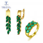 Naturaalsest rohelisest ahhaatist ehtekomplekt 925 h&otilde;bedast moeehted t&uuml;drukute ja naiste juubeliks v&otilde;i igap&auml;evaseks kandmiseks us ring size 6# roheline