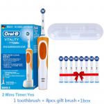 Oral B Dual Clean p&ouml;&ouml;rleva vibratsiooniga elektrilise hambaharjaga laetav Oral B hambahari 8 harjapeaga + hoiukarp