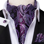 4 tk/ komplekt Stiilne meeste Ascot lipsu komplekt siidist Cravat tasku kandiline mansetin&ouml;&ouml;bid Paisley muster AS-1059