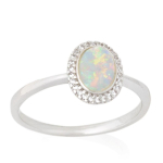 K&auml;sit&ouml;&ouml;h&otilde;bes&otilde;rmus 'Goddess Opal' H&otilde;bevalge (roodiumiga kaetud) - 10x7mm 60 valge