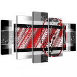 Feeby Viieosaline pildil&otilde;uenditr&uuml;kk, Geomeetria v&otilde;lu 100x70 punane