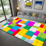 V&auml;rviline plokk-geomeetriline tr&uuml;kitud vaibavaip elutuppa magamistuppa suure pindalaga vaibad Tr&uuml;kitav p&otilde;randavaip salongimattide teipide jaoks 100cm x 150cm