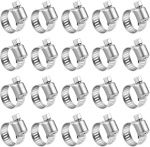 20 komplekti voolikuklamber, roostevabast terasest reguleeritava ulatusega tiguk&auml;igukasti voolikuklamber, k&uuml;tusetoru klamber torustiku, autot&ouml;&ouml;stuse ja mehaaniliste rakenduste jaoks 13-19mm