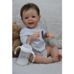 NPK 24-tolline Reborn Baby Boy Yannik Vin&uuml;&uuml;l-silikoonist elutruu beebinukum&auml;nguasjad lastele T&uuml;drukule s&uuml;nnip&auml;evakingitus gray