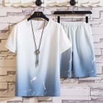 Meeste &uuml;likond Gradient suvine l&uuml;hikeste varrukatega T-s&auml;rgi komplekt Moodsad 2-osalised t&auml;navar&otilde;ivad 3D-prinditud spordialad Rannap&uuml;ksid Spordir&otilde;ivad Meeste 4XL