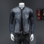 Perennial Style+stand krae Denim Meeste+personaalne vaba aeg+riided Pesemine Denim+H0663 2XL sinine