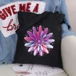 3D-mustriga naiste l&otilde;uendist &otilde;lakott Ostukotid puuvillasest riidest riidest toidupoed k&auml;ekotid, kandekott t&uuml;drukutele 24*26cm