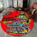 Rat Fink vaip Retro &uuml;mmargune vaip Elutoa sisustus Mancave vaip P&otilde;randamatid Vaibad magamistuppa Tooli matt Kingitused Diameter 60cm