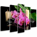 Viieosalise pildiga l&otilde;uenditr&uuml;kiga Orchid Orchid Candles 100x70 lilla