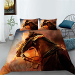 3D Horse seeria voodipesukomplekt multifilmi loomamustriga tekikattega padjap&uuml;&uuml;r, 2 v&otilde;i 3 t&uuml;kki, sobib kodukaunistuseks loomas&otilde;prade tubades Baby 100x135cm