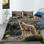 3D Wolf mustriga voodipesukomplekt Magamistoa voodipesu tekk ja padjap&uuml;&uuml;r AU/EU/US Double/Touble t&auml;issuuruses Baby 100x135cm