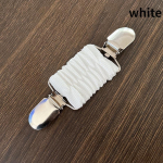 1tk kleidiklamber Elastne riideklamber kleidi pinguldamiseks kardigan kraega s&auml;rgiklambrid tagasi, fikseeritud klamber valge