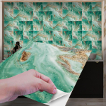 10 tk Rohelised marmorplaadid Kleebis K&ouml;&ouml;k Garderoob Vannituba Kodukaunistuse seinakleebis Isekleepuv kristallist k&otilde;vakilest seinakleebised 20x20cm-10Pcs