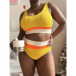 Uus Fat MM mitmev&auml;rviline &otilde;mblusvest Sexy Bikini T416 0XL kollane