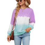 Naiste Crewneck dressipluus vabaaja pikkade varrukatega topsid v&auml;rvilised plokk lahtised trendikad pullover s&auml;rgid S hall