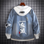 Demon Slayer Kimetsu No Yaiba Fashion Hoodie Teksad Mantel Hashibira Inosuke Cosplay Mehed Naised Kapuutsiga vabaaja jope T&auml;nava stiilis lapilised mantlid XL