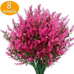 Kunstlik lavendel 8 kimpu/pakk UV-kindlad v&otilde;ltslilled Kunstplastist lilled rippuvate taimede jaoks Aia veranda aken Pulmad V&auml;liskaunistused kollane