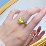 Mood 18K Valge Kuld Pirn 10*12MM Safiir Lihvitud V&auml;&auml;riskivi S&otilde;rmus Kihlumine Aastap&auml;ev 925 Sterling H&otilde;be Ehted 9