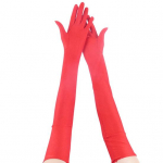 1 paar kindaid, &uuml;hev&auml;rvilised, t&auml;iss&otilde;rmed, elastsed, siledad, pehmed, hingavad k&uuml;&uuml;narnuki pikkusega pruudi pulmapeo lavaetenduse Cosplay-kindad punane