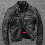 Klassikaline meeste veisenahast mantel Naturaalne meeste ehtsast nahast jope Vintage stiilis ehtsast nahast riided Meeste r&otilde;ivad vasikanahast riided XXXL gray