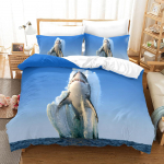 3D &uuml;he-/kaheinimese voodipesukomplekt mereloomadele, tekikott 2/3 tk AU140 * 210 t&auml;issuuruses poistetuba, pehme kodutekstiil Baby 100x135cm