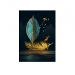 Kaasaegne luksuslik rohelises ja kuldses stiilis print l&otilde;uendile plakat Seinapildid Kodumaali Sisustus Magamistuba Elutuba Hotelli restoran 3 t&uuml;kki 20x30cm no frame