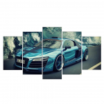 5 t&uuml;kki HD-print Spordiautode maalimise l&otilde;uend Pilt Moodne kodukaunistus Elutoa seinakunst L&otilde;uendimaali Kunstiteos Ilma raamita 20x35cm*2 20x45cm*2 20x55cm*1