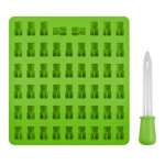 53 &otilde;&otilde;nsust silikoonkummivorm BPA-vaba kleepumatu toidukvaliteediga kaisukaru kommivorm tilgutiga želeevormiga &scaron;okolaadivormiga roheline