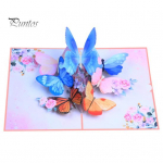H&uuml;pik&otilde;nnitluskaart, v&auml;rviline libliklillekujundus, 3D-volditav &uuml;mbrikuga k&auml;sitsi valmistatud &otilde;nnistuskaartidega Butterfly