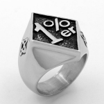 Ainulaadne punk s&otilde;rmus h&otilde;bedane rattas&otilde;rmus 1% er nikerdatud roostevabast terasest kullast meeste pealuu riba peos&otilde;rmused 8