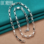 Klassikaline 4 mm pikk ruuduline kaelakee h&otilde;bedase v&auml;rvi kingitusena moeehted 45cm