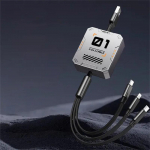 3-&uuml;hes kokkut&otilde;mmatav USB-telefon 60 W kiirlaadimis- ja andmekaabel iPhone'i / Androidi / C-t&uuml;&uuml;pi jaoks roheline
