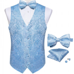 Klassikaline vestilips Paisley siidist kootud retro vest kikilips Hanky ​​mansetin&ouml;&ouml;pide komplekt 3XL