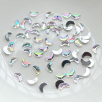100tk 4*7mm Moon AB V&auml;rvus Rhinestone diy Jewel Dekoratsioon Lame seljaosa Lame Nail art dekoratiivne kivi valge