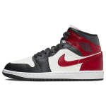 Air Jordan 1 Mid Black Toe Naiste tossud Red Sail Off-Noir BQ6472-160 38.5
