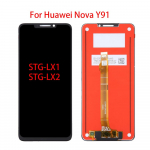 LCD-ekraan Huawei nova Y91 STG-LX1, STG-LX2 jaoks, LCD-ekraan, puuteekraani digitiseerija, t&auml;ielik komplekt, varuosa must