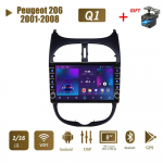 Icreative jaoks Peugeot 206 2001-2008 koos nupu nupuga Android autoraadio multimeediumipleier Navigatsioon stereo GPS 2 Din 1+16GB 1+16GB